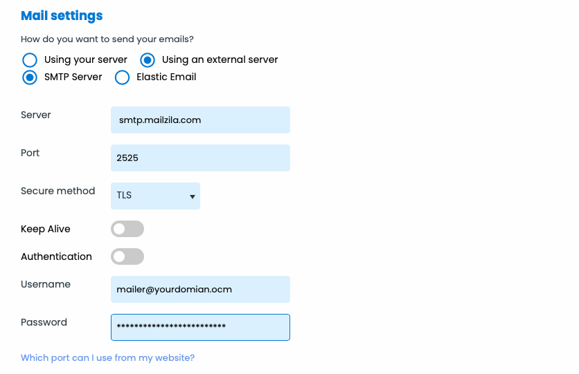 acymailing config